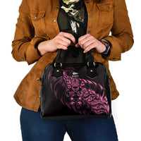 New Zealand Lawn Bowls Shoulder Handbag Pink Maori Warrior Tribal Silver Fern - Polynesian Pride