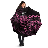 New Zealand Lawn Bowls Umbrella Pink Maori Warrior Tribal Silver Fern - Polynesian Pride