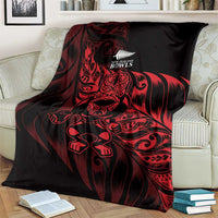 New Zealand Lawn Bowls Blanket Red Maori Warrior Tribal Silver Fern - Polynesian Pride