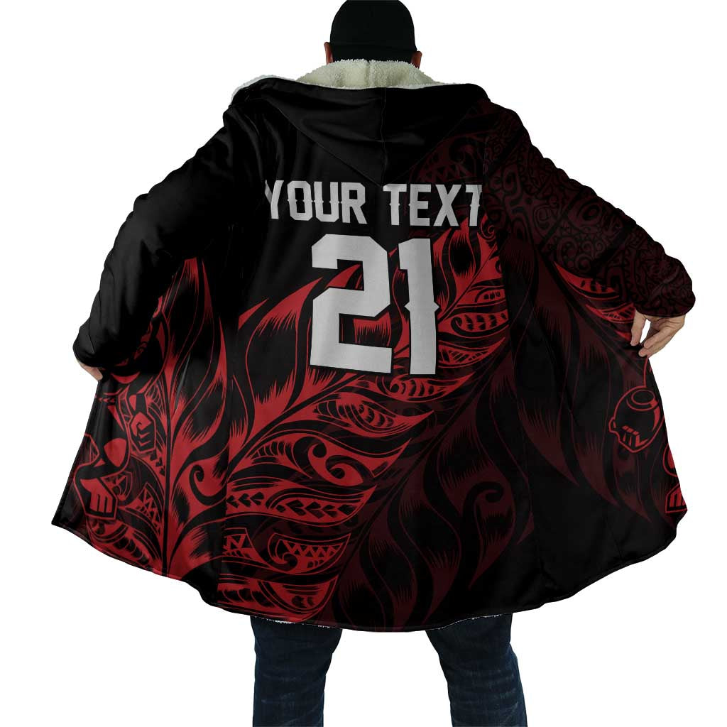 New Zealand Lawn Bowls Custom Cloak Red Maori Warrior Tribal Silver Fern - Polynesian Pride
