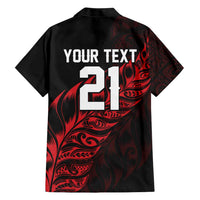 New Zealand Lawn Bowls Custom Family Matching Off Shoulder Maxi Dress and Hawaiian Shirt Red Maori Warrior Tribal Silver Fern LT9 - Polynesian Pride