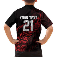 New Zealand Lawn Bowls Custom Family Matching Puletasi and Hawaiian Shirt Red Maori Warrior Tribal Silver Fern LT9 - Polynesian Pride