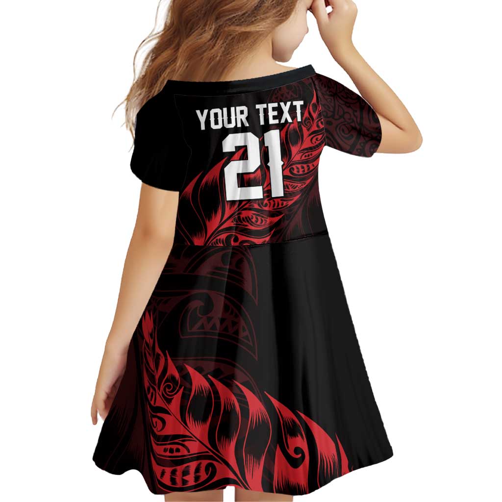 New Zealand Lawn Bowls Custom Family Matching Short Sleeve Bodycon Dress and Hawaiian Shirt Red Maori Warrior Tribal Silver Fern LT9 - Polynesian Pride