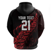 New Zealand Lawn Bowls Custom Hoodie Red Maori Warrior Tribal Silver Fern - Polynesian Pride