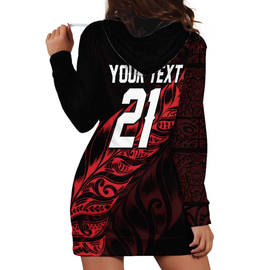 New Zealand Lawn Bowls Custom Hoodie Dress Red Maori Warrior Tribal Silver Fern LT9 - Polynesian Pride
