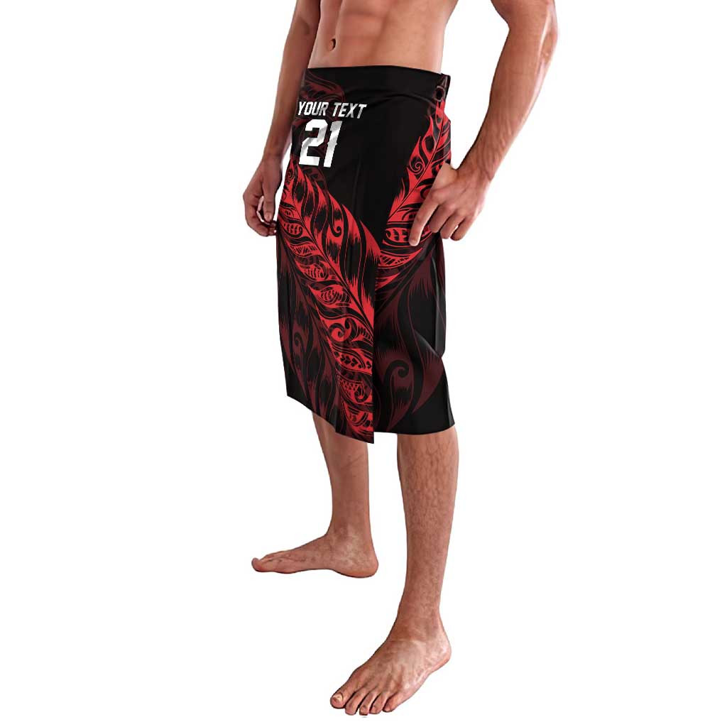 New Zealand Lawn Bowls Custom Lavalava Red Maori Warrior Tribal Silver Fern - Polynesian Pride