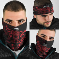 New Zealand Lawn Bowls Neck Gaiter Red Maori Warrior Tribal Silver Fern - Polynesian Pride