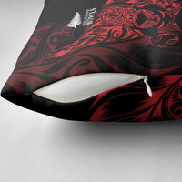 New Zealand Lawn Bowls Pillow Cover Red Maori Warrior Tribal Silver Fern - Polynesian Pride