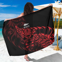 New Zealand Lawn Bowls Sarong Red Maori Warrior Tribal Silver Fern - Polynesian Pride