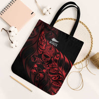 New Zealand Lawn Bowls Tote Bag Red Maori Warrior Tribal Silver Fern - Polynesian Pride