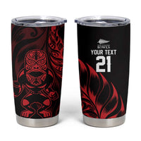 New Zealand Lawn Bowls Custom Tumbler Cup Red Maori Warrior Tribal Silver Fern LT9 Red - Polynesian Pride