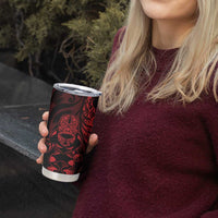 New Zealand Lawn Bowls Custom Tumbler Cup Red Maori Warrior Tribal Silver Fern LT9 - Polynesian Pride