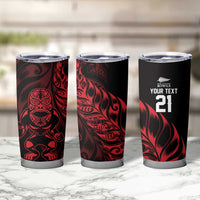 New Zealand Lawn Bowls Custom Tumbler Cup Red Maori Warrior Tribal Silver Fern LT9 - Polynesian Pride