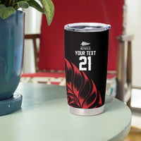 New Zealand Lawn Bowls Custom Tumbler Cup Red Maori Warrior Tribal Silver Fern LT9 - Polynesian Pride