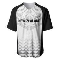 World Football 2026 New Zealand Custom Baseball Jersey All White Fern Maori Tribal LT9 White - Polynesian Pride