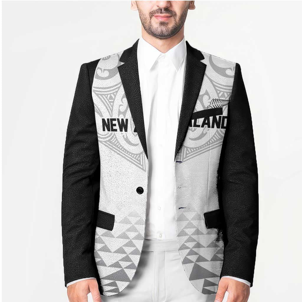 World Football 2026 New Zealand Custom Blazer All White Fern Maori Tribal LT9 - Polynesian Pride