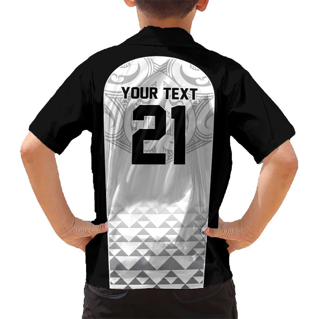 World Football 2026 New Zealand Custom Kid Hawaiian Shirt All White Fern Maori Tribal LT9 - Polynesian Pride