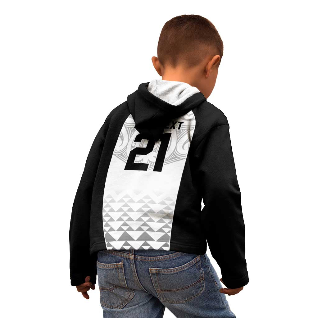 World Football 2026 New Zealand Custom Kid Hoodie All White Fern Maori Tribal LT9 - Polynesian Pride