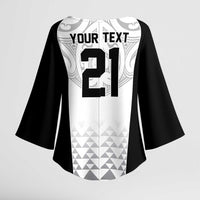 World Football 2026 New Zealand Custom Kimono Sleeve Blouse All White Fern Maori Tribal LT9 - Polynesian Pride