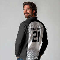 World Football 2026 New Zealand Custom Long Sleeve Polo Shirt All White Fern Maori Tribal LT9 - Polynesian Pride