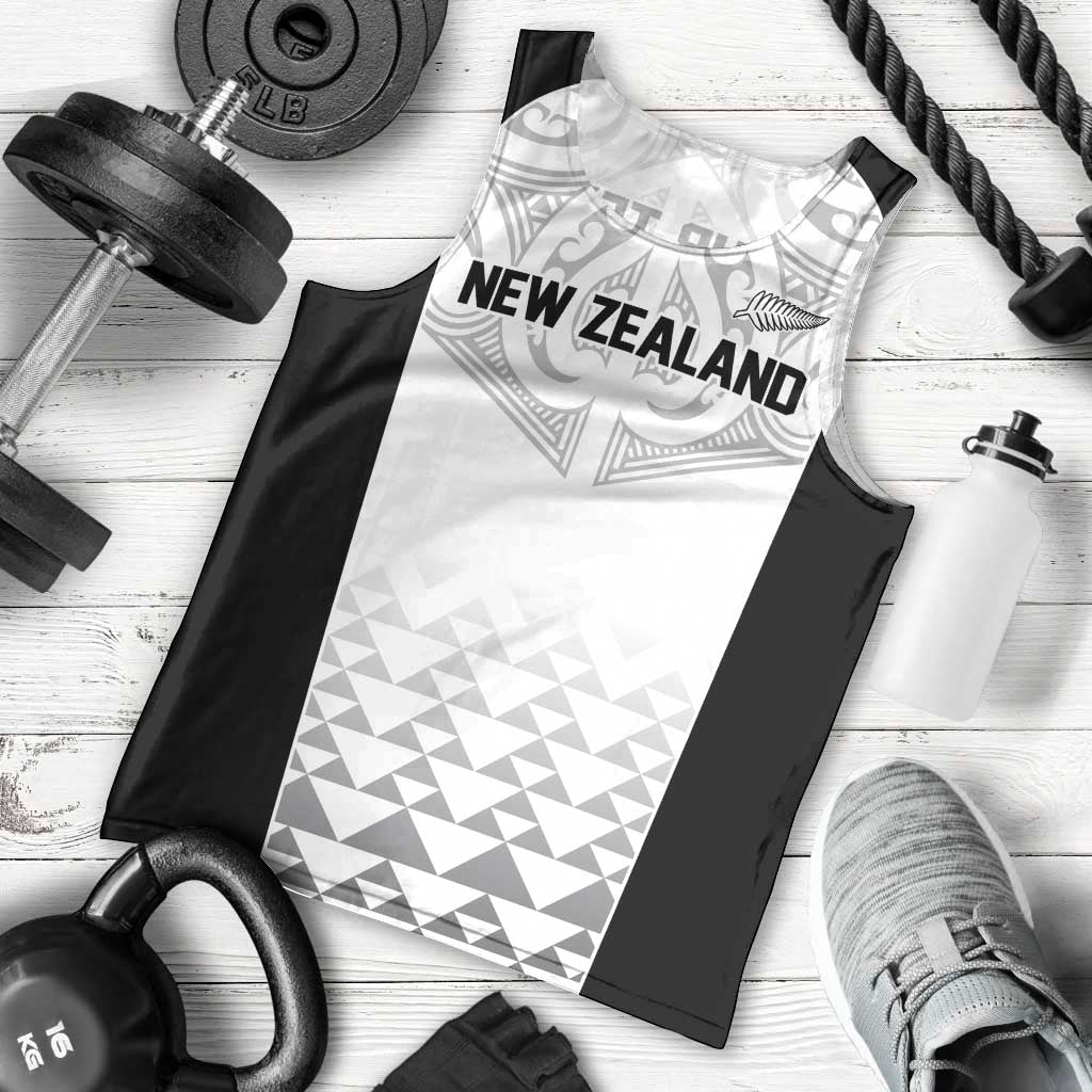 World Football 2026 New Zealand Custom Men Tank Top All White Fern Maori Tribal LT9 - Polynesian Pride