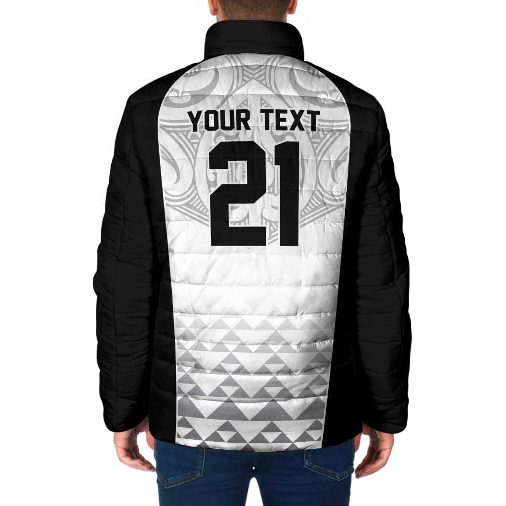 World Football 2026 New Zealand Custom Padded Jacket All White Fern Maori Tribal LT9 - Polynesian Pride