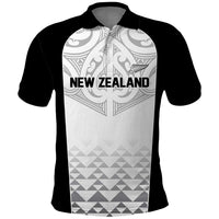 World Football 2026 New Zealand Custom Polo Shirt All White Fern Maori Tribal LT9 White - Polynesian Pride