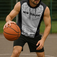 World Football 2026 New Zealand Custom Sleeveless Hoodie All White Fern Maori Tribal LT9 - Polynesian Pride