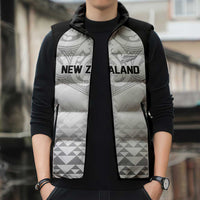 World Football 2026 New Zealand Custom Sleeveless Puffer Jacket All White Fern Maori Tribal LT9 - Polynesian Pride
