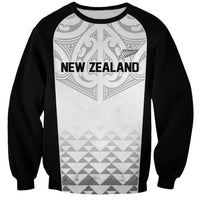 World Football 2026 New Zealand Custom Sweatshirt All White Fern Maori Tribal LT9 Unisex White - Polynesian Pride