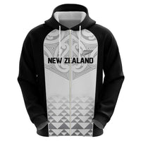 World Football 2026 New Zealand Custom Zip Hoodie All White Fern Maori Tribal LT9 - Polynesian Pride
