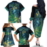 New Zealand Matariki Waipuna-a-rangi Family Matching Off The Shoulder Long Sleeve Dress and Hawaiian Shirt He Roimata o Rangi LT9 - Polynesian Pride