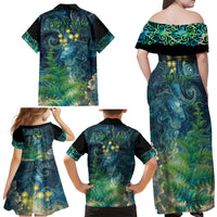 New Zealand Matariki Waipuna-a-rangi Family Matching Off Shoulder Maxi Dress and Hawaiian Shirt He Roimata o Rangi LT9 - Polynesian Pride