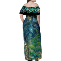 New Zealand Matariki Waipuna-a-rangi Family Matching Off Shoulder Maxi Dress and Hawaiian Shirt He Roimata o Rangi LT9 - Polynesian Pride