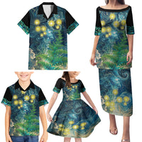 New Zealand Matariki Waipuna-a-rangi Family Matching Puletasi and Hawaiian Shirt He Roimata o Rangi LT9 - Polynesian Pride