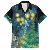 New Zealand Matariki Waipuna-a-rangi Family Matching Summer Maxi Dress and Hawaiian Shirt He Roimata o Rangi LT9 Dad's Shirt - Short Sleeve Black - Polynesian Pride