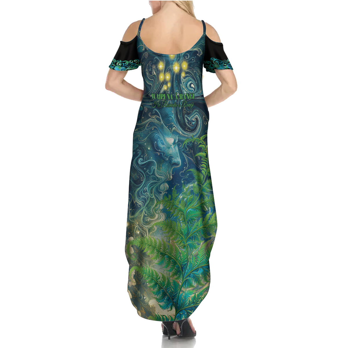 New Zealand Matariki Waipuna-a-rangi Family Matching Summer Maxi Dress and Hawaiian Shirt He Roimata o Rangi LT9 - Polynesian Pride