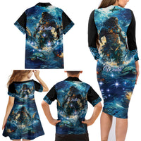 New Zealand Matariki Waita Family Matching Long Sleeve Bodycon Dress and Hawaiian Shirt The Way Of The Water LT9 - Polynesian Pride