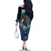 New Zealand Matariki Waita Family Matching Off The Shoulder Long Sleeve Dress and Hawaiian Shirt The Way Of The Water LT9 - Polynesian Pride