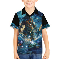 New Zealand Matariki Waita Family Matching Puletasi and Hawaiian Shirt The Way Of The Water LT9 Son's Shirt Black - Polynesian Pride