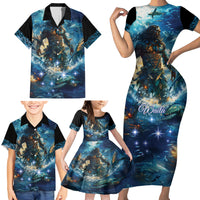 New Zealand Matariki Waita Family Matching Short Sleeve Bodycon Dress and Hawaiian Shirt The Way Of The Water LT9 - Polynesian Pride