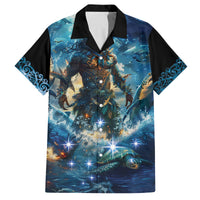 New Zealand Matariki Waita Family Matching Summer Maxi Dress and Hawaiian Shirt The Way Of The Water LT9 Dad's Shirt - Short Sleeve Black - Polynesian Pride