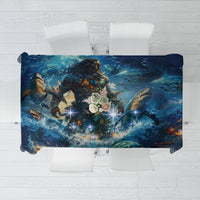 New Zealand Matariki Waita Tablecloth The Way Of The Water LT9 Black - Polynesian Pride