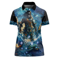 New Zealand Matariki Waita Women Polo Shirt The Way Of The Water LT9 Female Black - Polynesian Pride