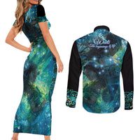 New Zealand Matariki Waiti Couples Matching Short Sleeve Bodycon Dress and Long Sleeve Button Shirt The Beginnings Of Life LT9 - Polynesian Pride