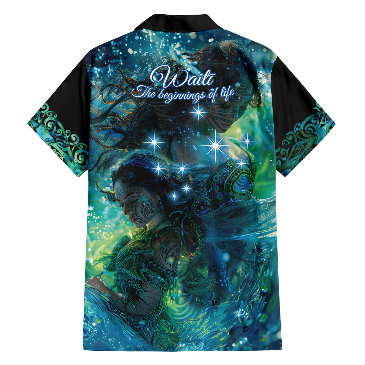 New Zealand Matariki Waiti Family Matching Long Sleeve Bodycon Dress and Hawaiian Shirt The Beginnings Of Life LT9 - Polynesian Pride