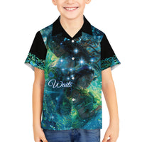 New Zealand Matariki Waiti Family Matching Puletasi and Hawaiian Shirt The Beginnings Of Life LT9 Son's Shirt Black - Polynesian Pride