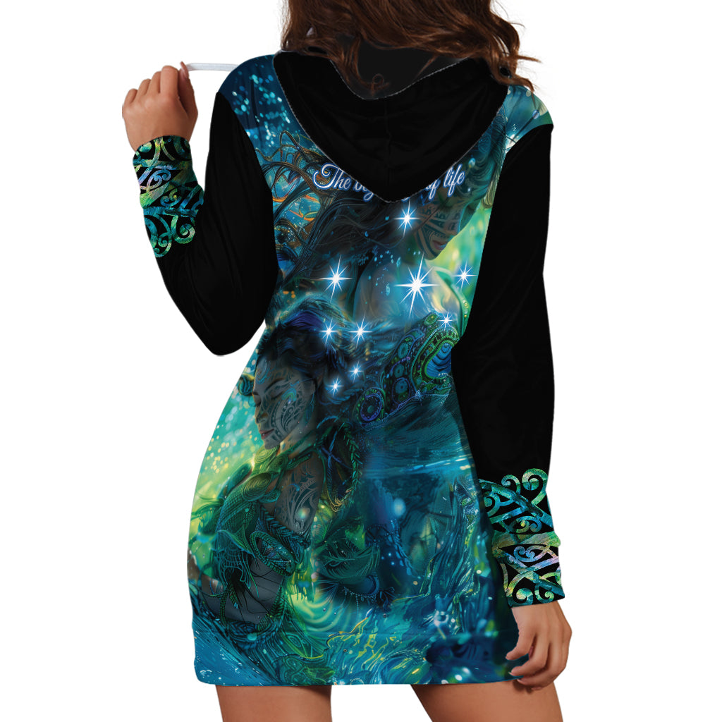 New Zealand Matariki Waiti Hoodie Dress The Beginnings Of Life LT9 - Polynesian Pride