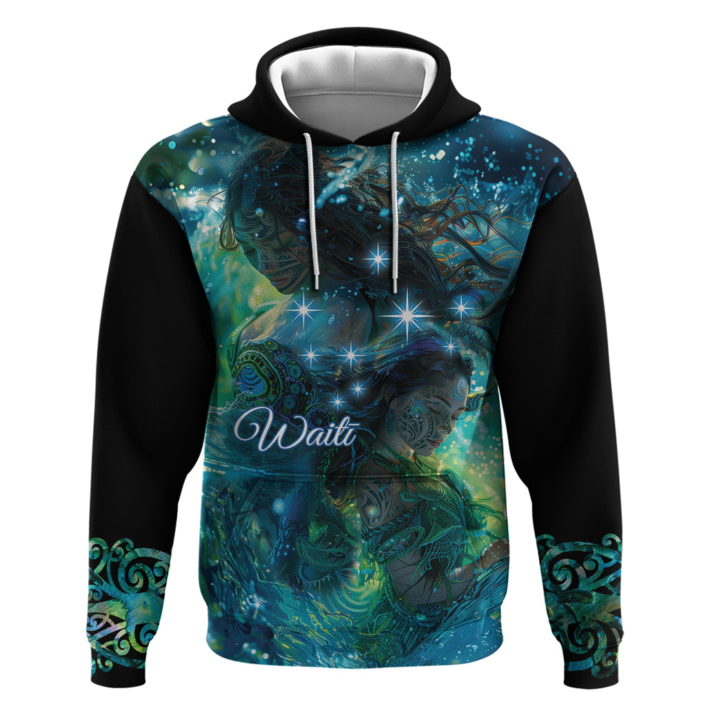 New Zealand Matariki Waiti Zip Hoodie The Beginnings Of Life LT9 Pullover Hoodie Black - Polynesian Pride