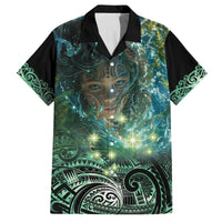 New Zealand Matariki Waiti Family Matching Off Shoulder Maxi Dress and Hawaiian Shirt Waimori and The Origin Of Life LT9 Dad's Shirt - Short Sleeve Black - Polynesian Pride